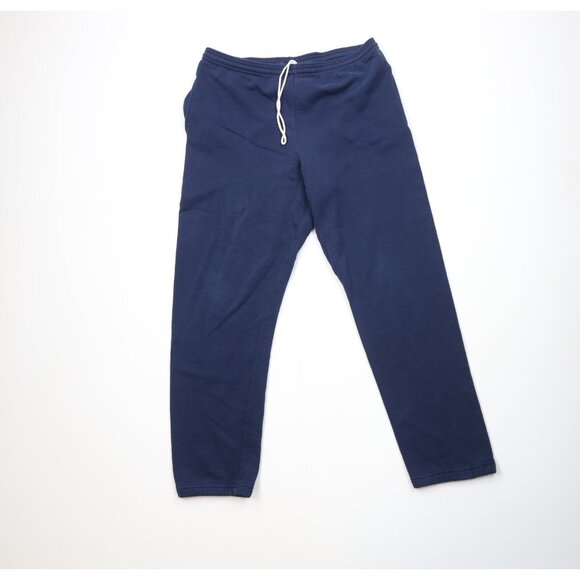Vintage 90s Russell Athletic Mens Medium Distressed Blank Sweatpants Pants Blue - Picture 1 of 13